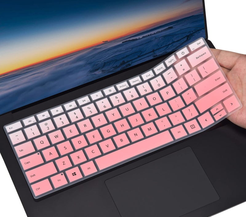CaseBuy Keyboard Cover for 2023-2019 Microsoft Surface Laptop 6 5 4 3 Gen 13.5" & 15", Surface Book 3 13.5 and 15 inch, Protector Accessories(Not Fit Surface Laptop 7 2024 2025) - Ombre Pink - Image 1
